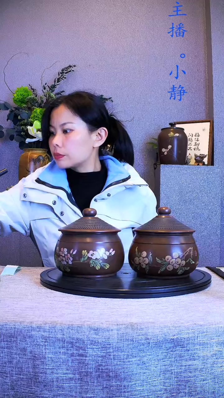 昆****桌全手工紫陶茶罐精磨微瑕疵2只057