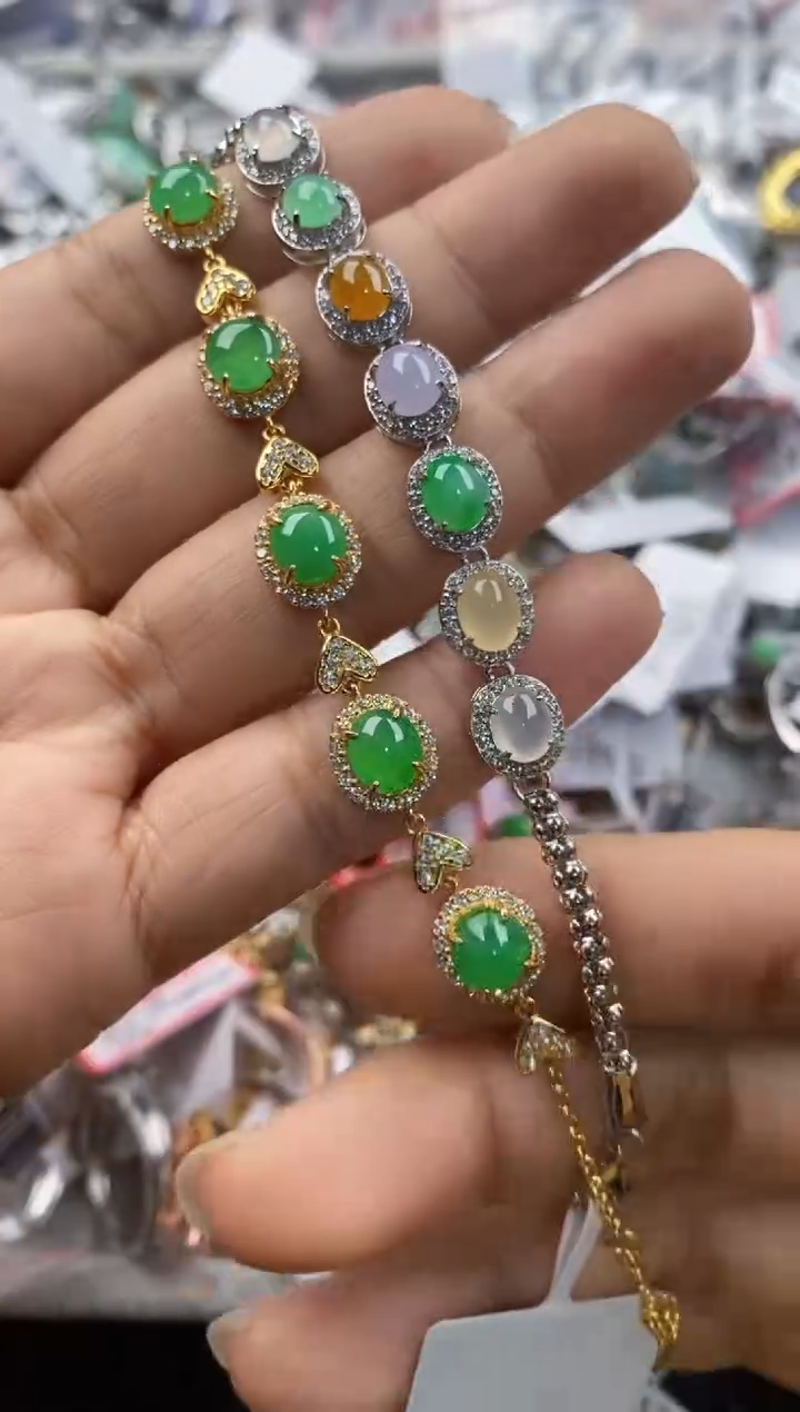 银S925镶嵌戒指翡翠2222----2
