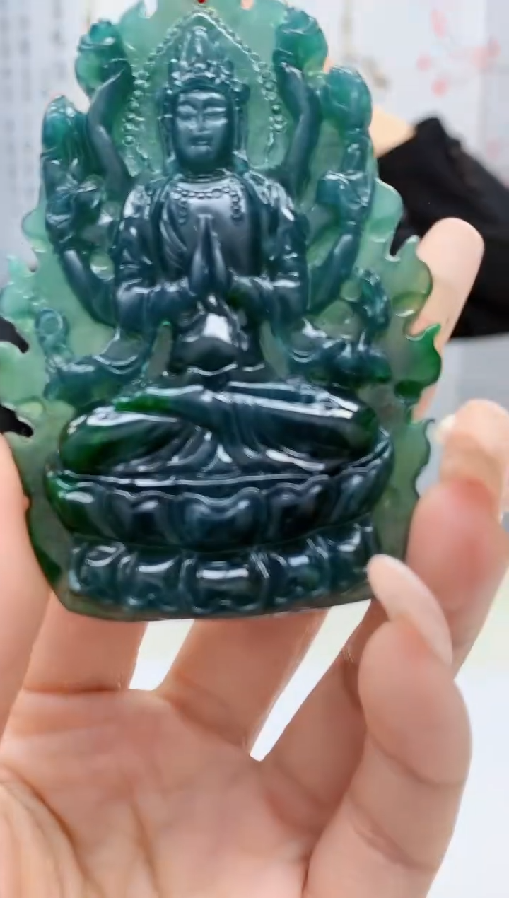 【闪购商品】定制翡翠未镶嵌4812lr-毛货挂件228