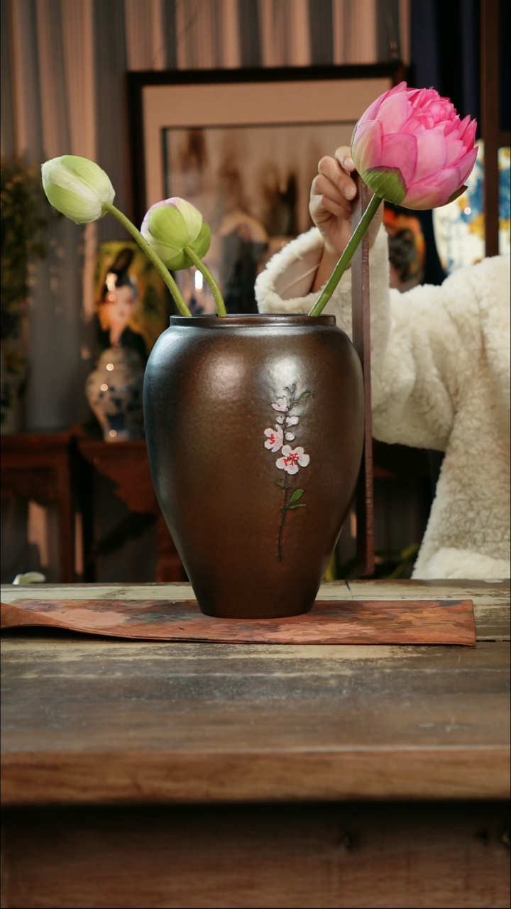 【闪购商品】瓷片景德镇纯手工釉下彩精品花瓶