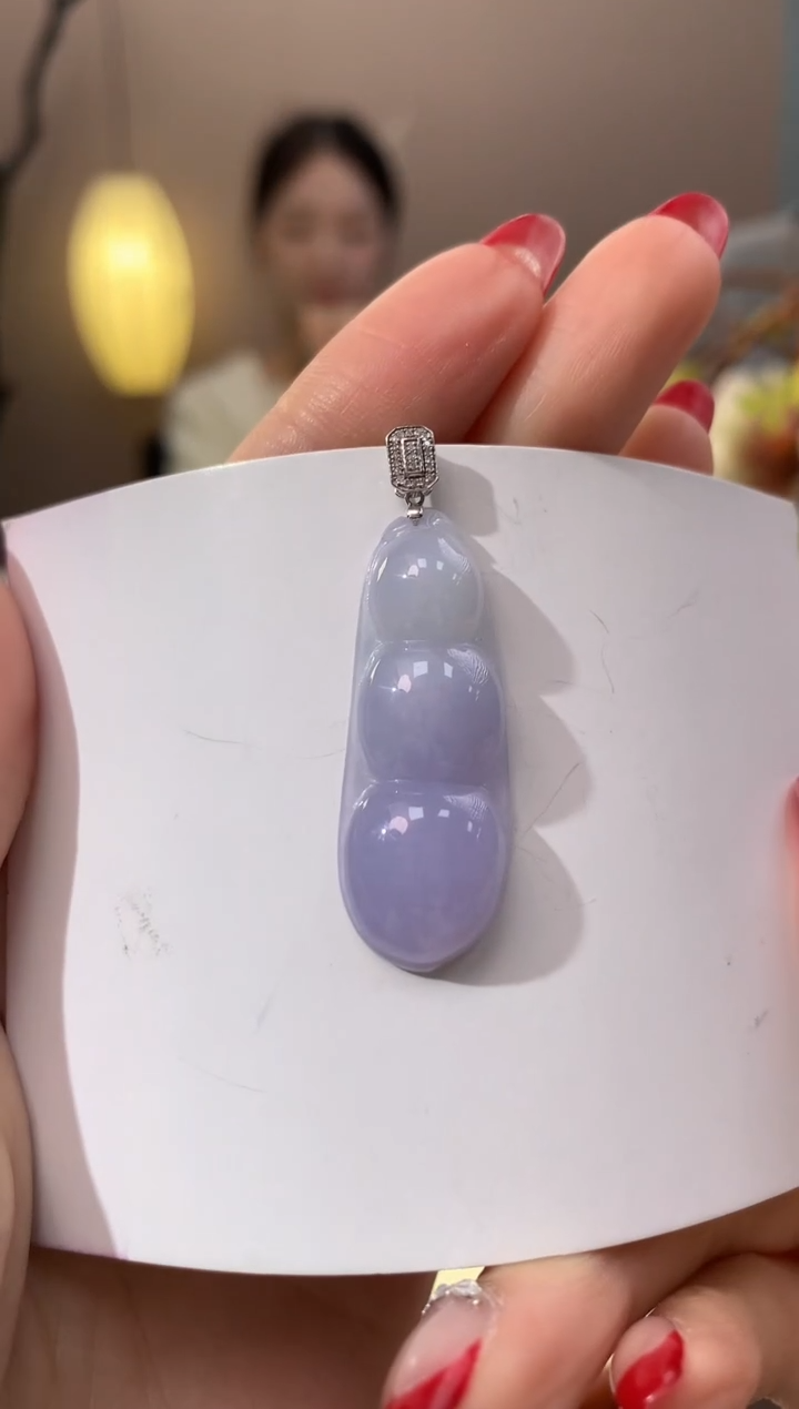 【闪购商品】翡翠颈饰18K金镶嵌天然缅甸a货翡翠