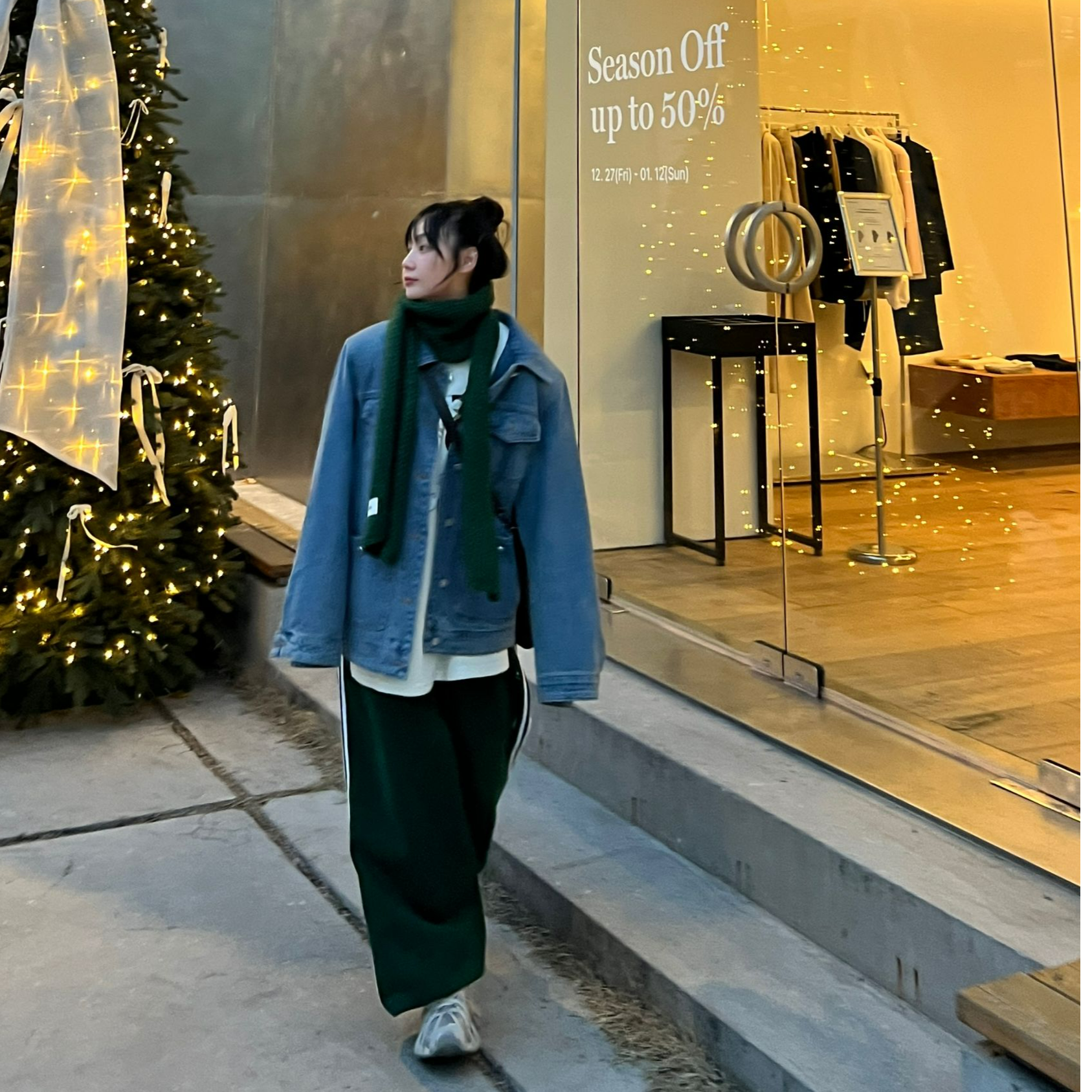 LT推荐韩版绿色围巾