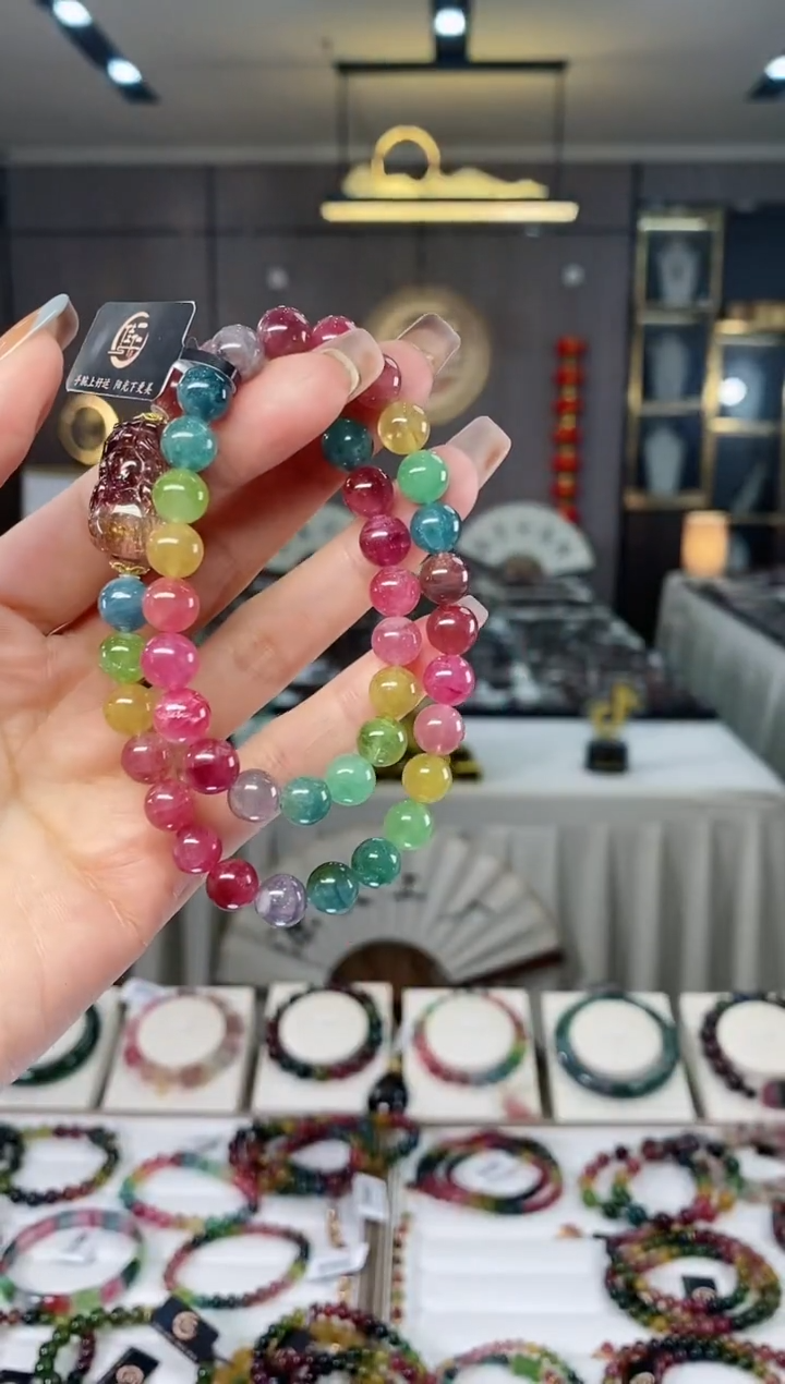 【闪购商品】碧玺两圈手串8mm+未镶嵌一物一证dan