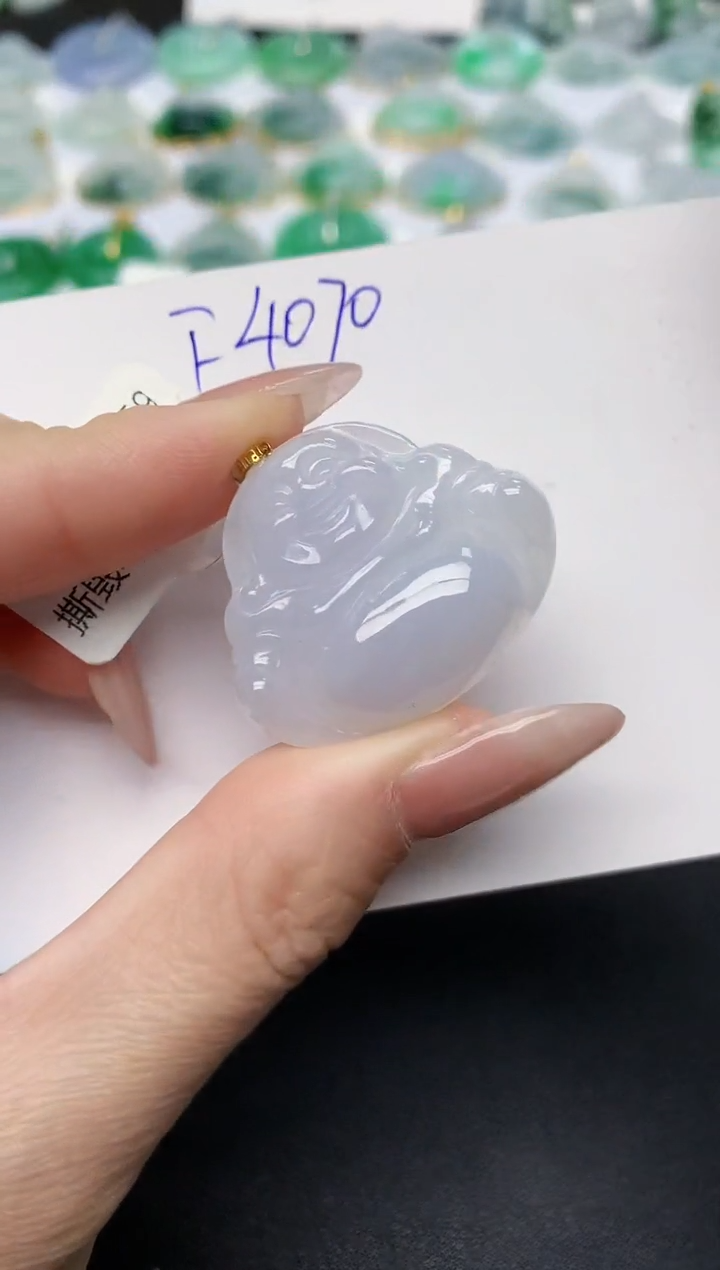 颈饰18K金镶嵌翡翠天然缅甸A货翡翠百元以上9元证书费自理