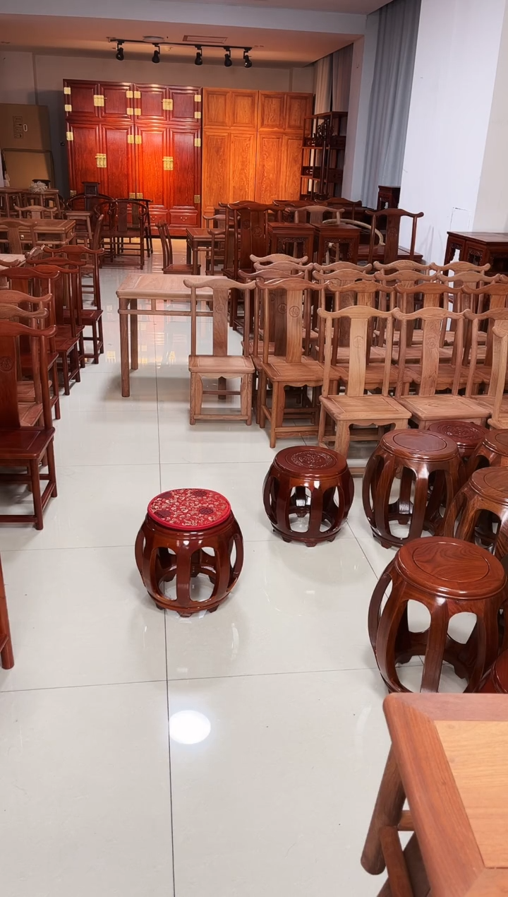 花梨木类端景台软*～花梨木小鼓凳33.5