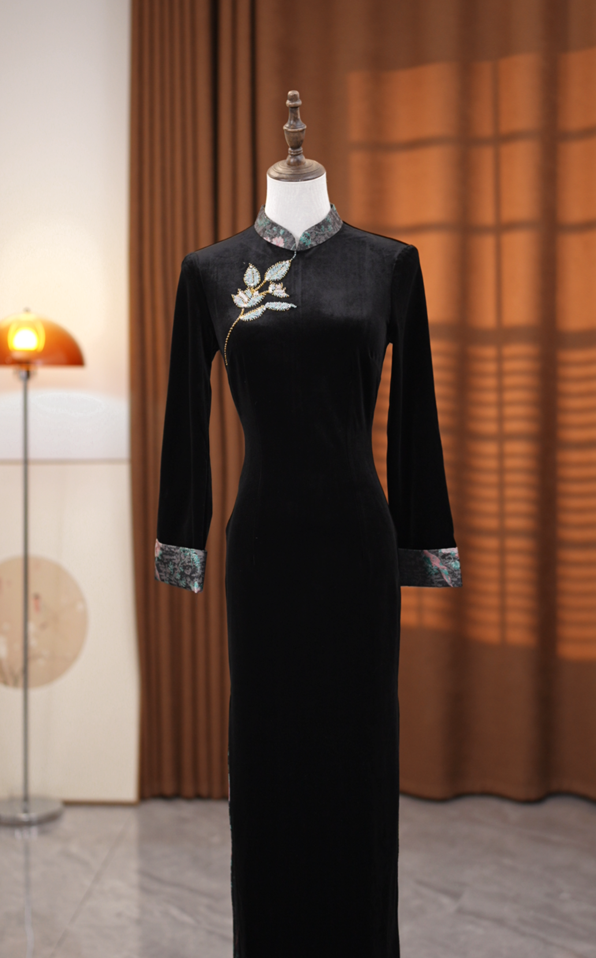 雅木  绒华  冬款加绒气质日常优雅款旗袍 衣长120cm