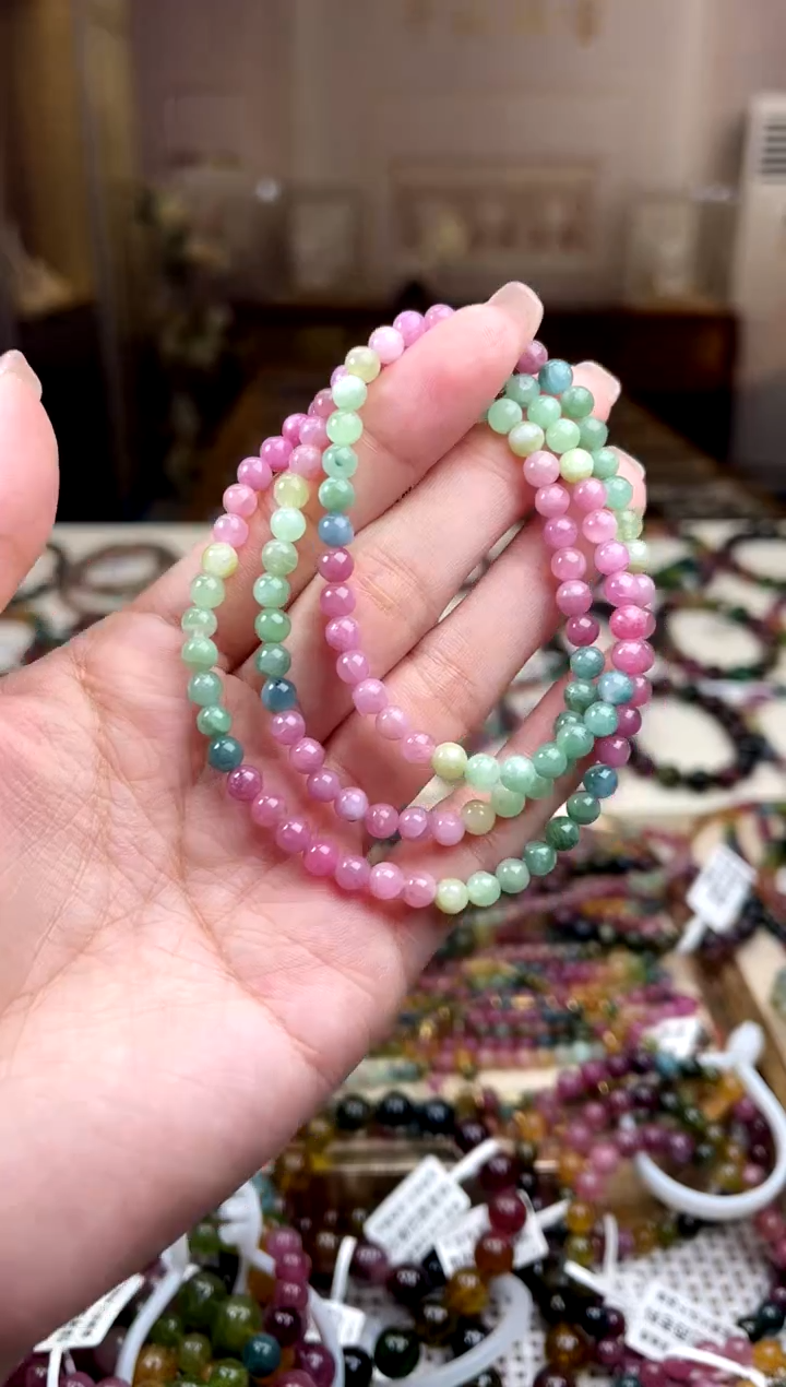 /未镶嵌碧玺4mm+碧玺多圈多样性发货