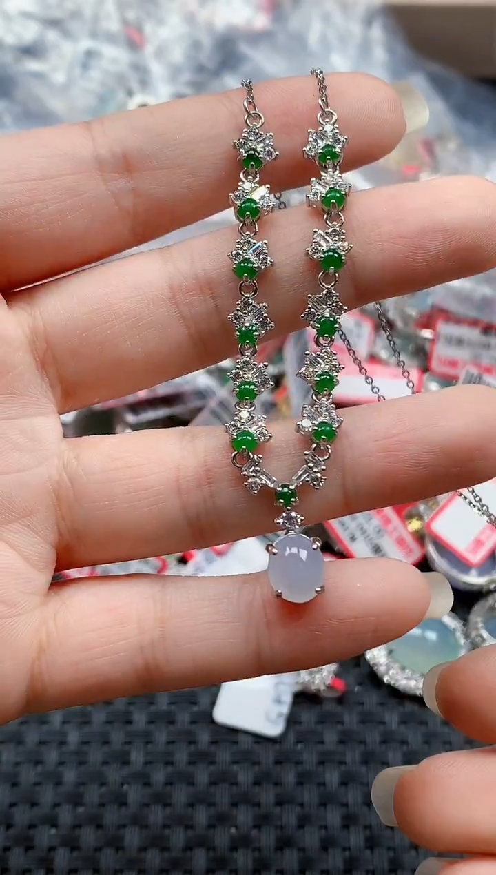 银S925镶嵌戒指翡翠天然A货缅甸翡翠