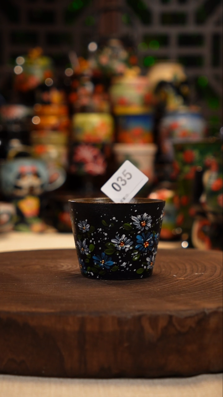 油画   手绘釉下彩杯子035