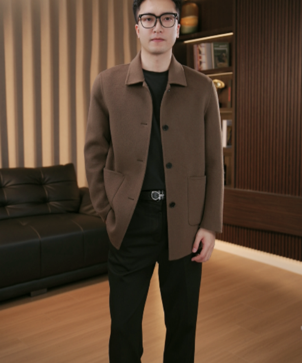 【和与品汇】-8913-D100%羊毛秋冬男士翻领夹克大衣休闲时尚百搭
