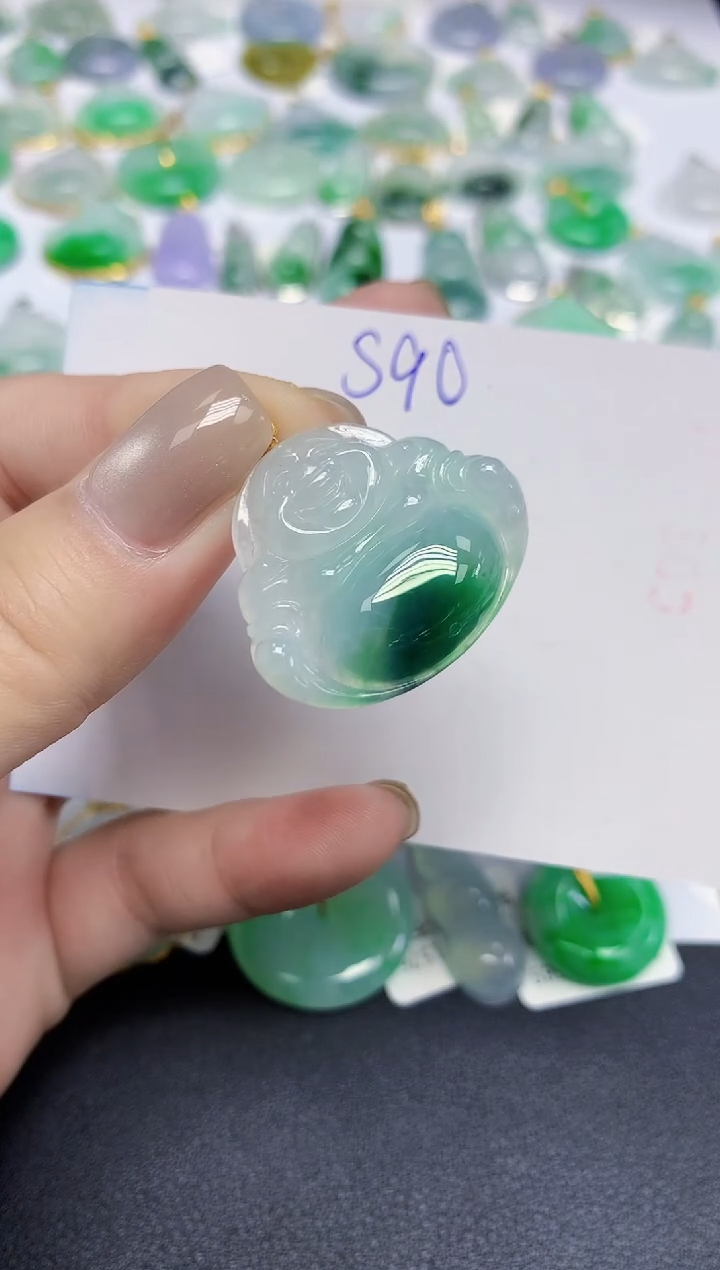 颈饰18K金镶嵌翡翠天然缅甸翡翠A货翡翠百元以上9元证书费自理