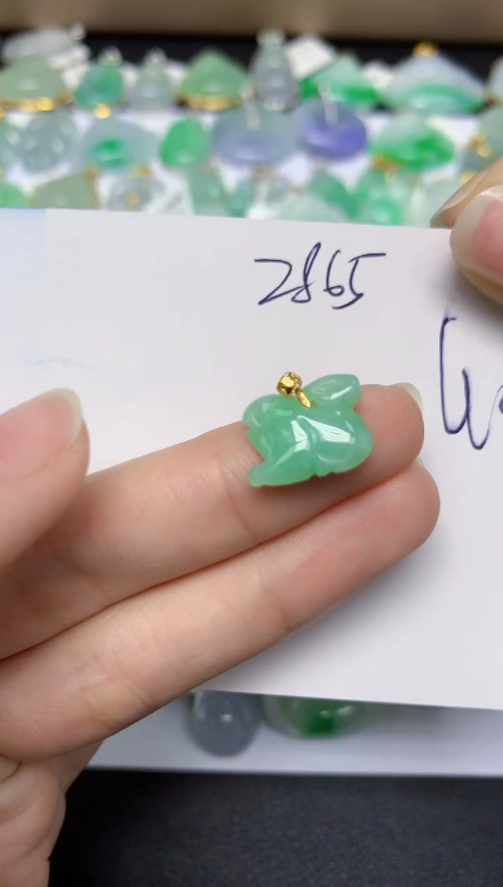 【闪购商品】翡翠颈饰18K金镶嵌 天然翡翠A货