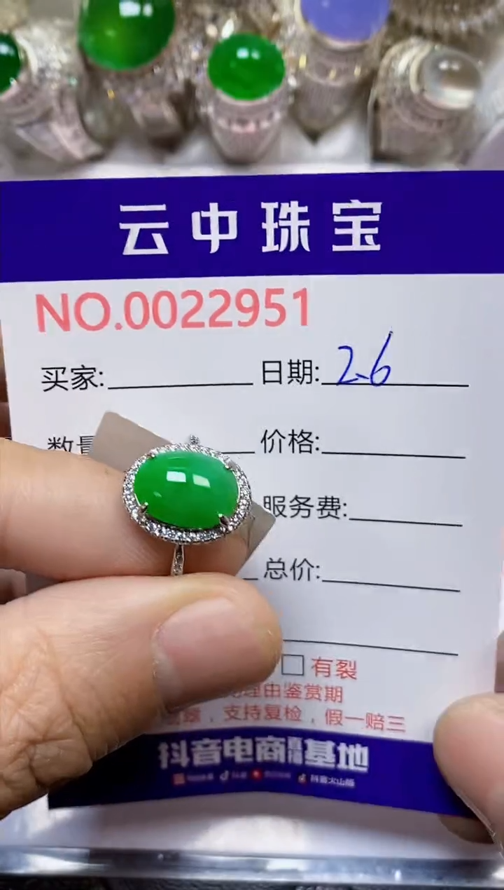 【闪购商品】翡翠戒指银S925镶嵌/2951