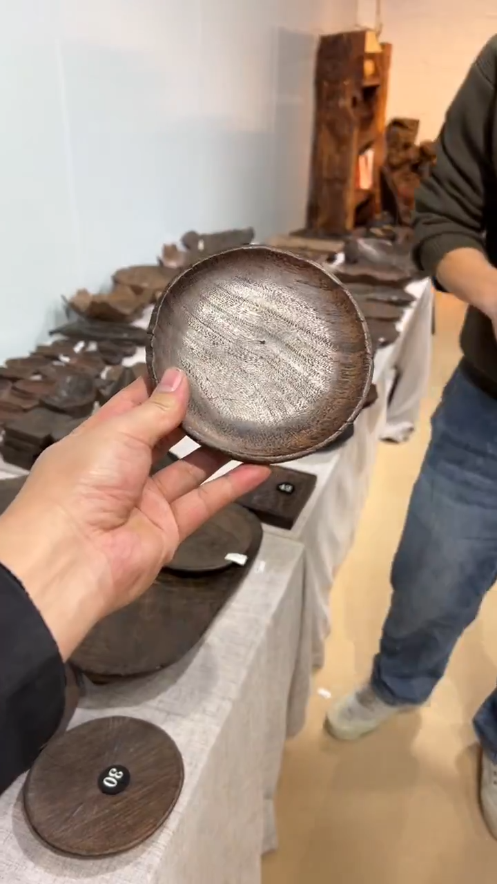 乌木类圆碗壶承小盘