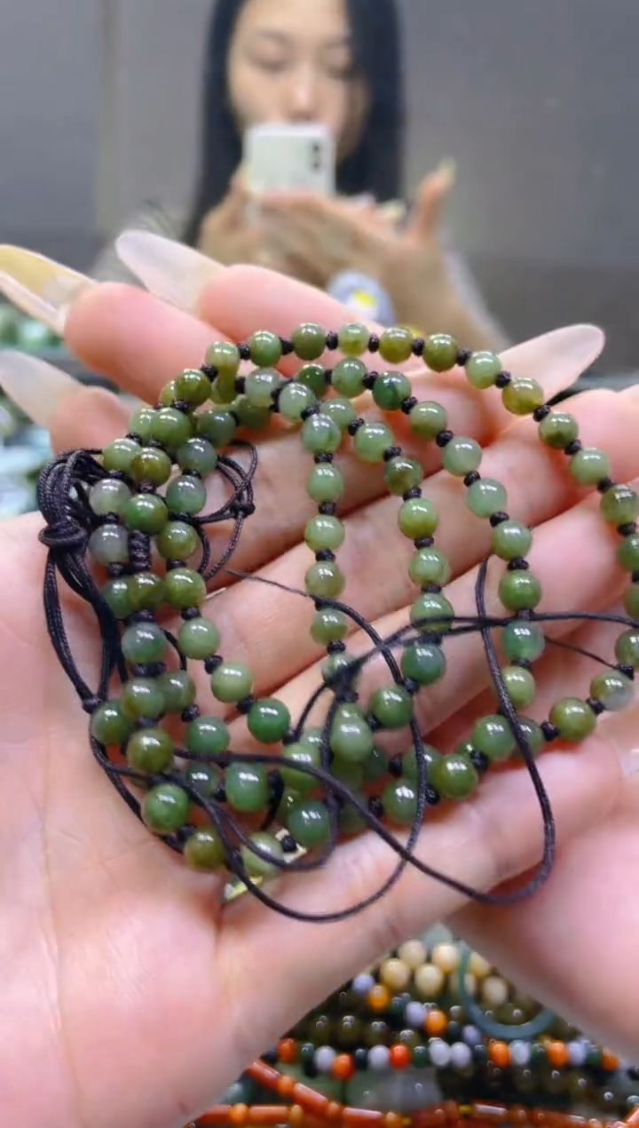 翡翠未镶嵌颈饰5-6MM/M/翡翠A货一图一物