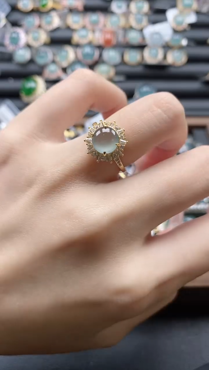 【闪购商品】翡翠戒指银S925镶嵌51511