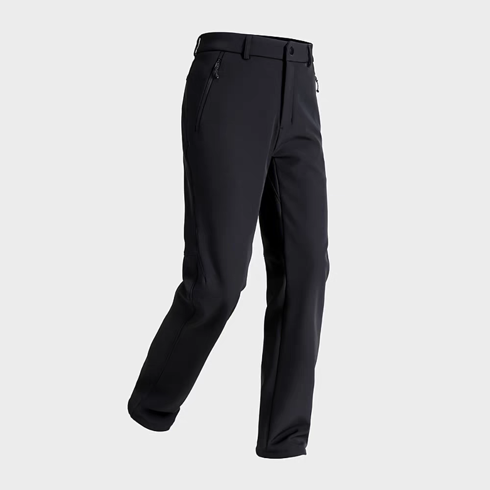 男士户外加绒加厚防风保暖直筒软壳长裤日常休闲通用