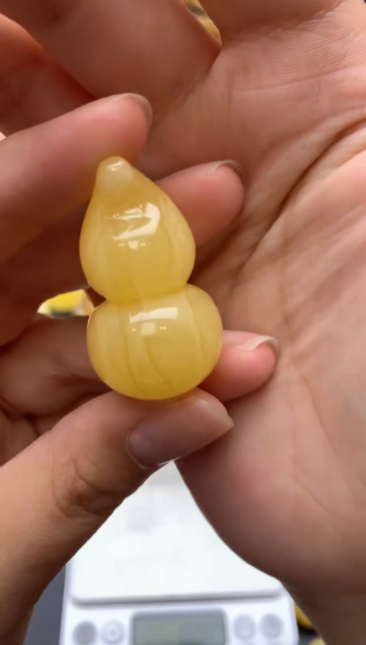 【闪购商品】未镶嵌琥珀珠宝奇石127琥珀蜜蜡花粉有纹小坑介意勿拍