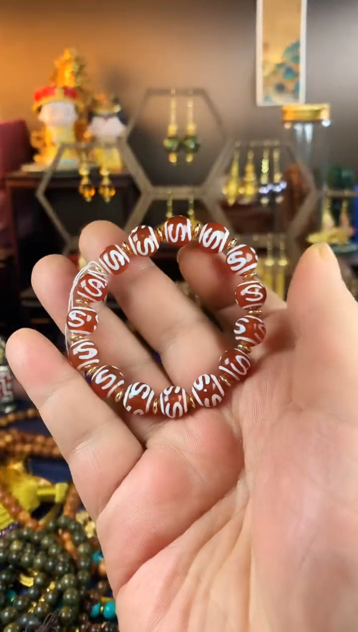 【闪购商品】玛瑙/玉髓手链未镶嵌玛瑙孤品手串一条TZSC-5