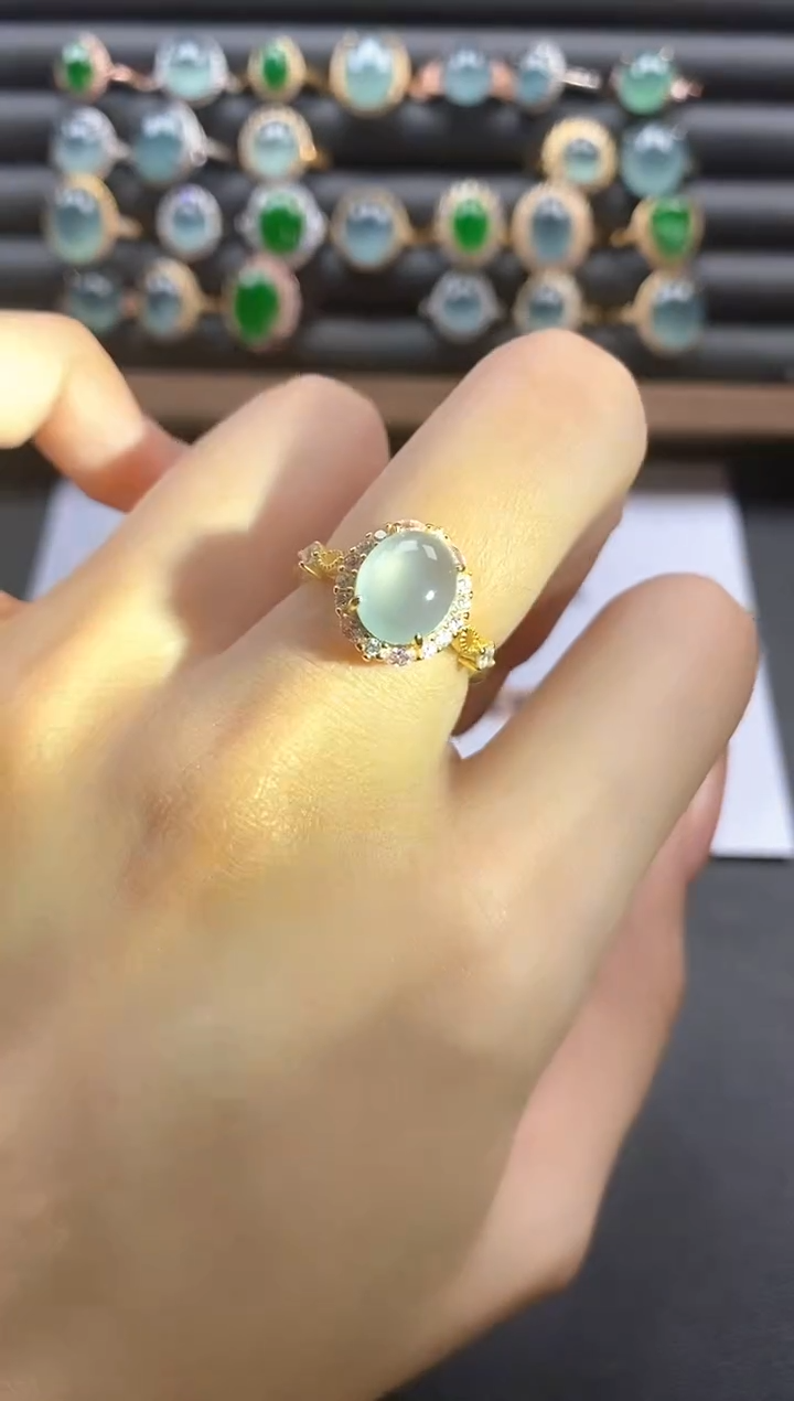 银S925镶嵌戒指翡翠51511