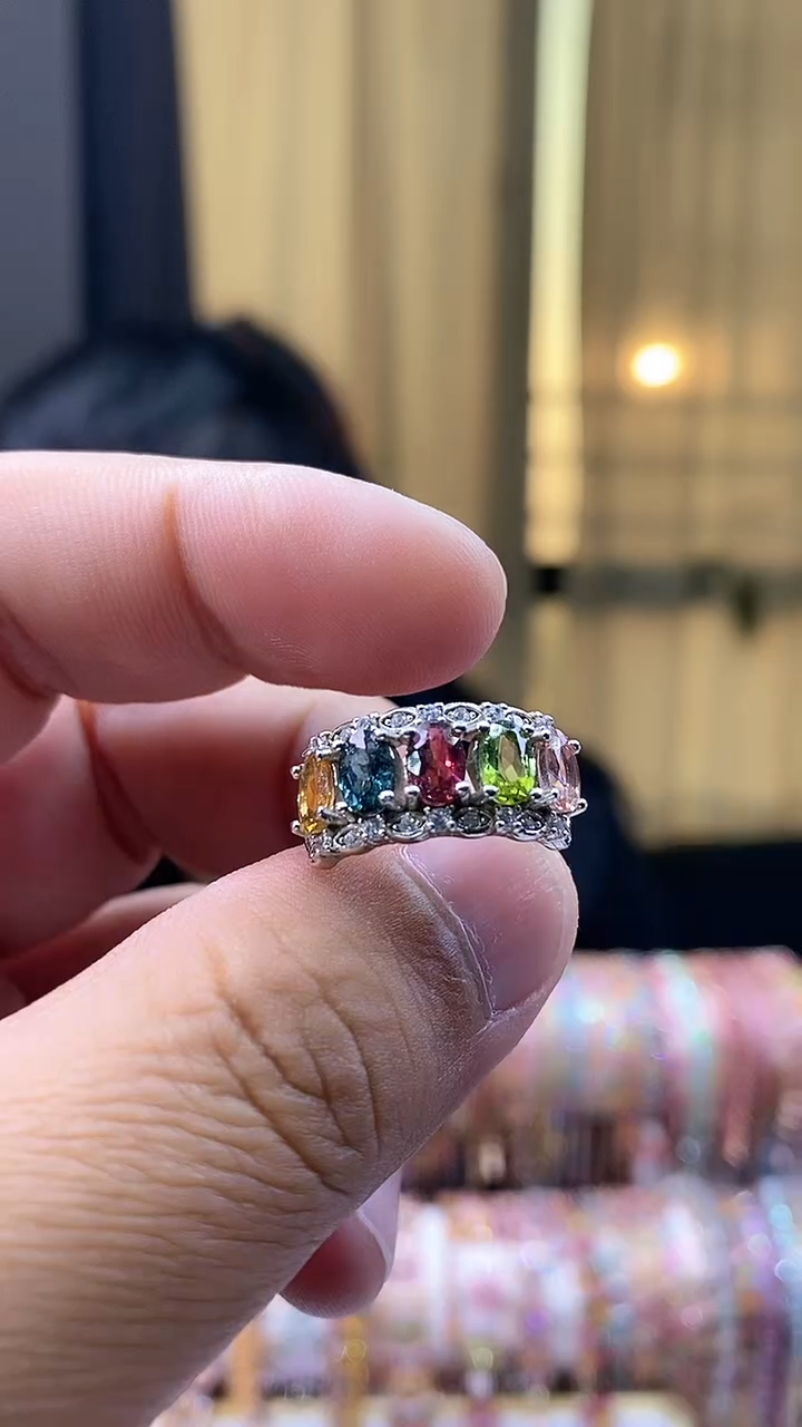 【闪购商品】碧玺戒指银S925镶嵌.32435434534535