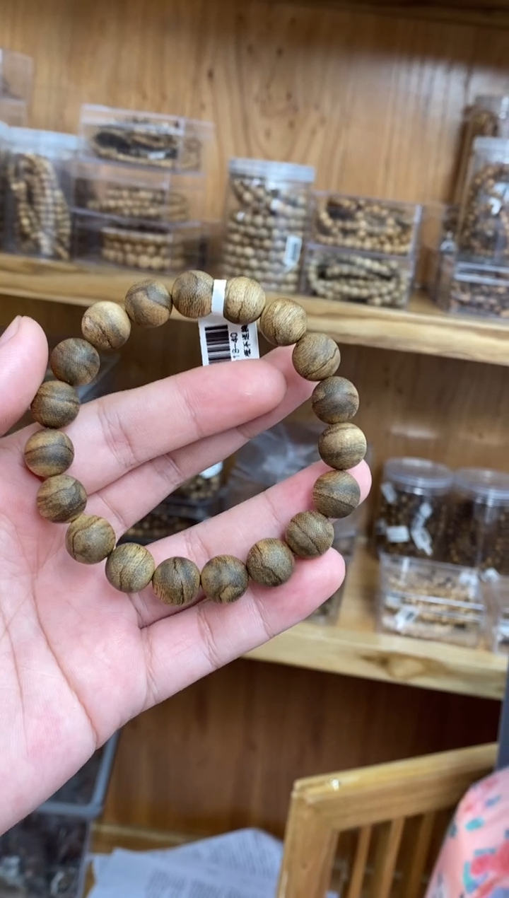 沉香手串 达拉干圆珠单圈虎皮纹1.1多样性发其一