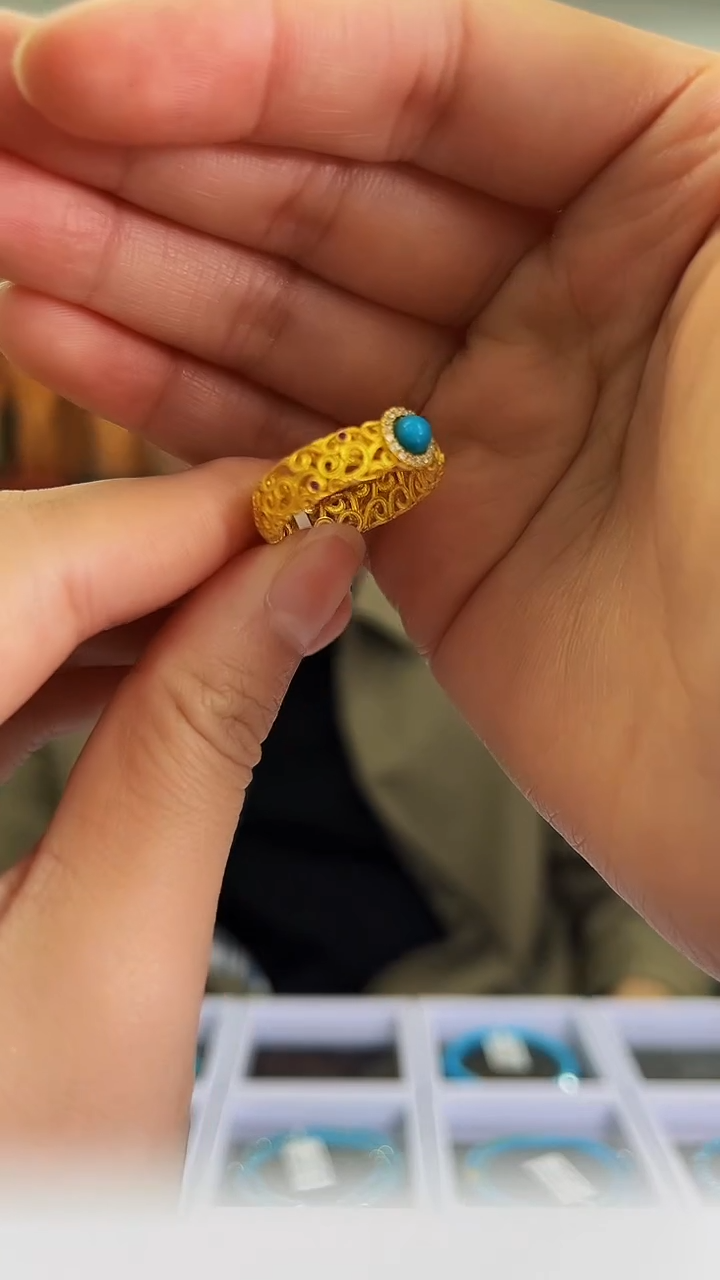 【闪购商品】绿松石戒指9-23银S925镶嵌多样性发其一31106