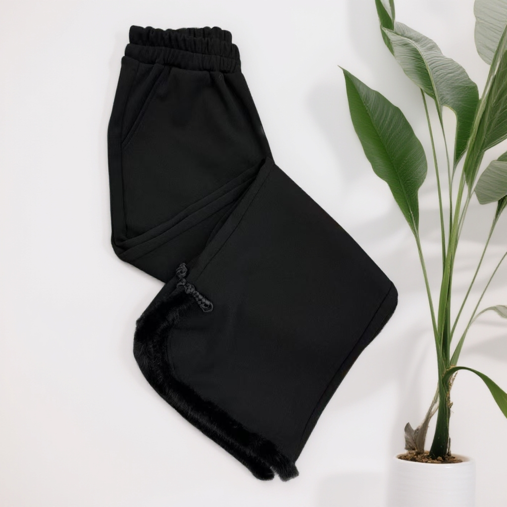 秋冬喇叭裤休闲裤小黑裤百搭时尚直筒加厚加绒女士阔腿