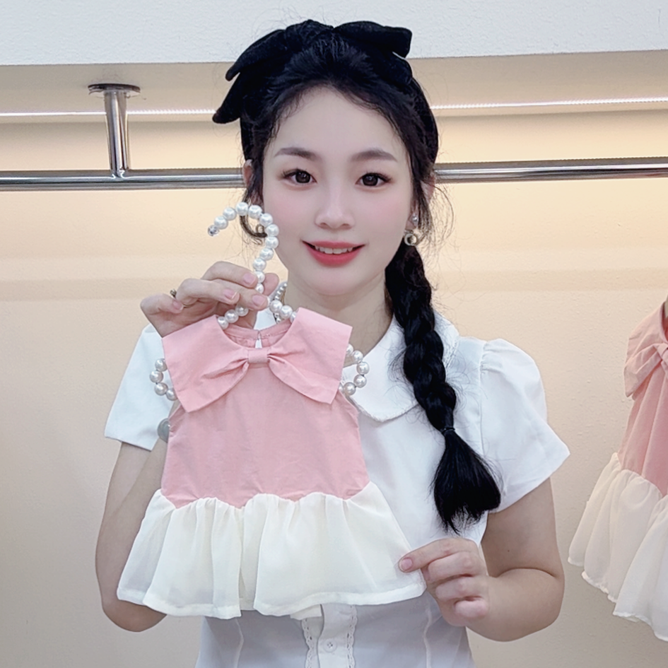 夏季新款芭蕾美学女宝连衣裙甜美粉色蝴蝶结公主裙