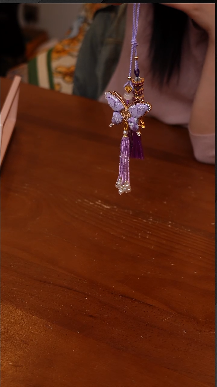 陶108-非遗宋锦蝴蝶流苏挂件CF6508