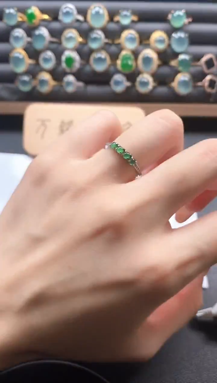 银S925镶嵌戒指翡翠51511