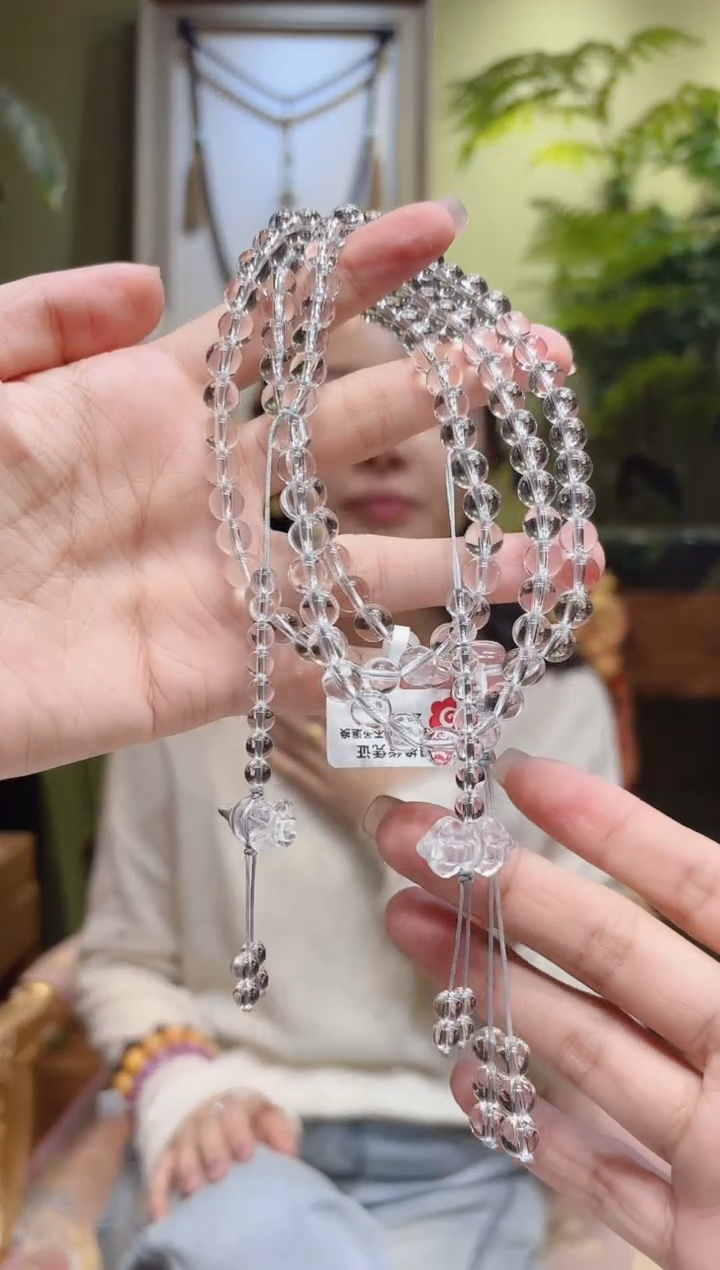 【闪购商品】水晶项链未镶嵌降魔杵计数器白水晶项链