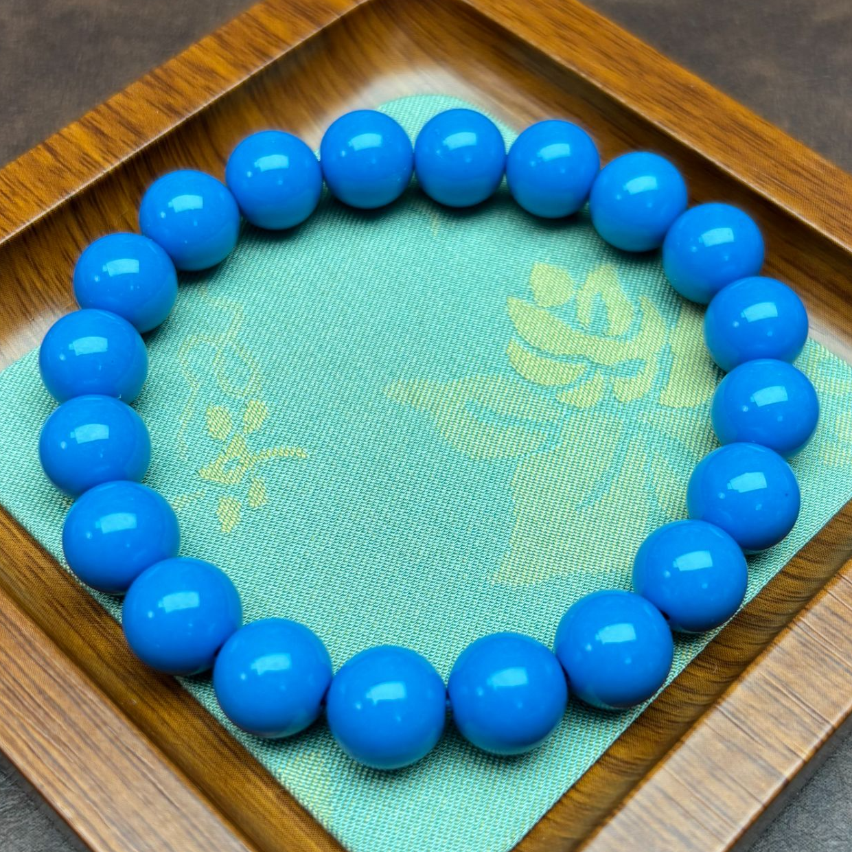 非金属珐琅手链 蓝色 1.0mi圆珠手串 S135