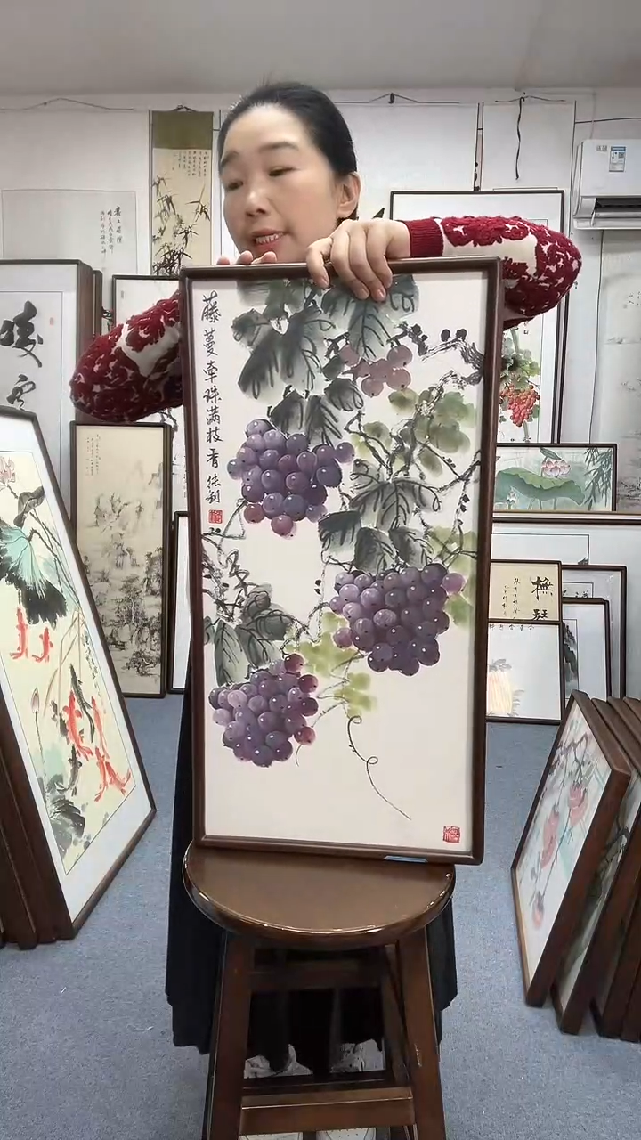 国画尺寸35*68实木画框京东包邮手绘