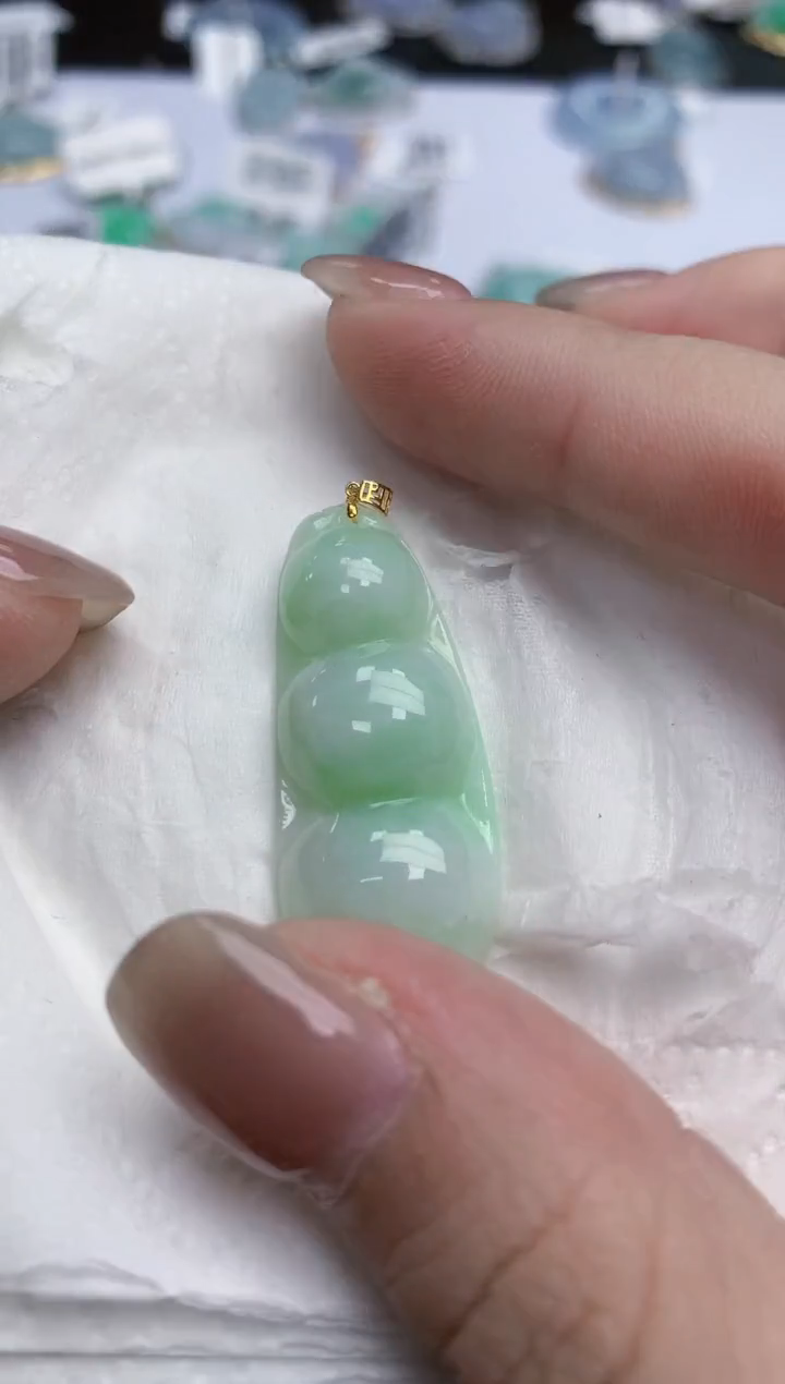 【闪购商品】翡翠颈饰18K金镶嵌天然缅甸翡翠A货