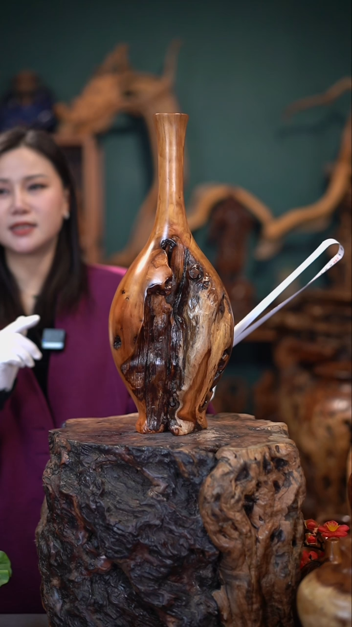 【闪购商品】枣木雷击枣木富贵瓶