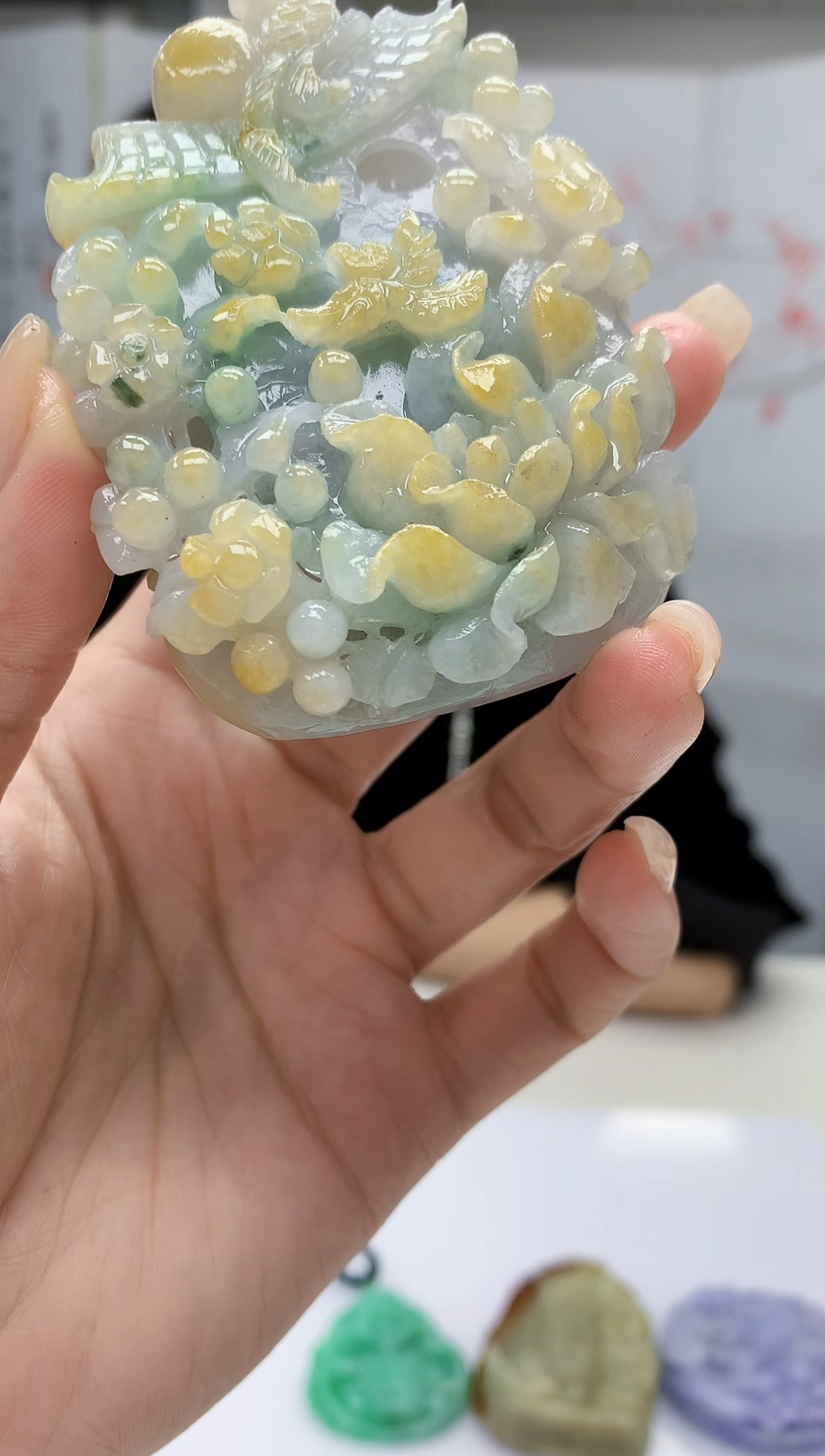 【闪购商品】定制翡翠未镶嵌4829lr-毛货挂件60