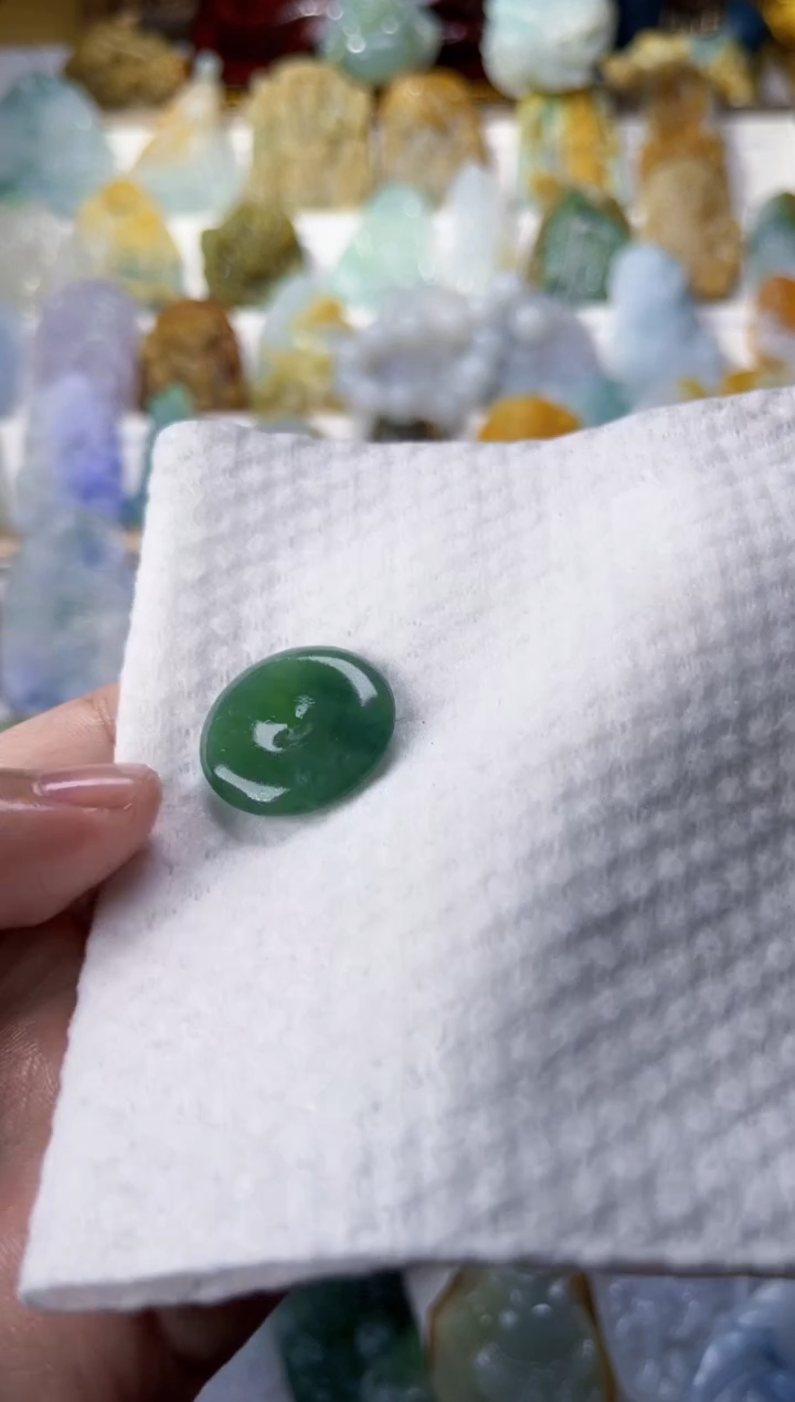 【闪购商品】定制翡翠未镶嵌毛货定制平安扣 不退不换
