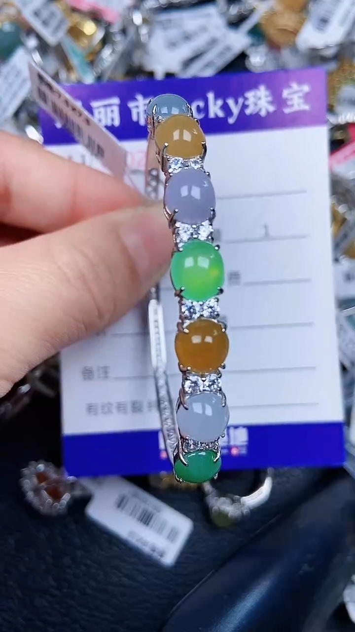 颈饰银S925镶嵌翡翠2428