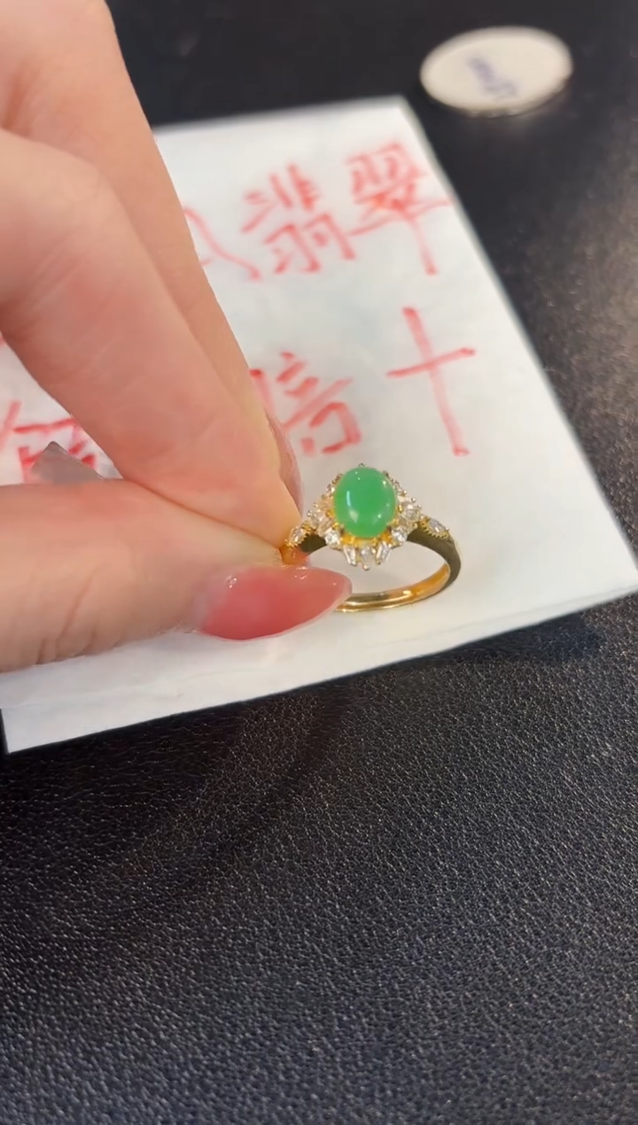 【闪购商品】翡翠戒指银S925镶嵌 缅料A货/支持复检/一件