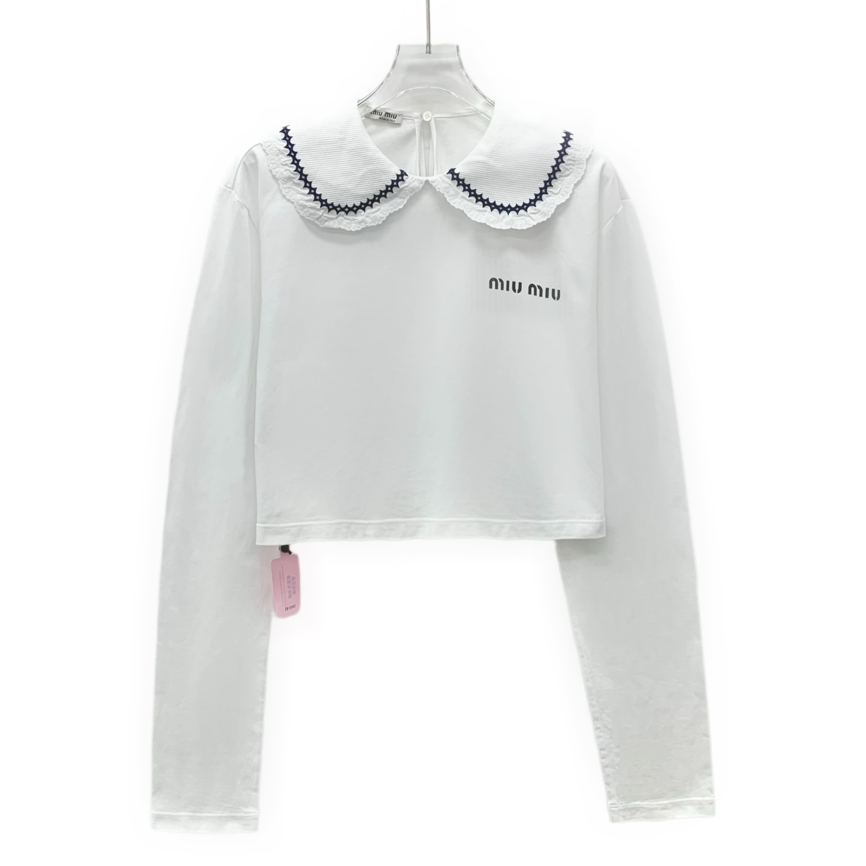 99新 MIU MIU/缪缪 EW0262  娃娃领高腰款长袖 M码 