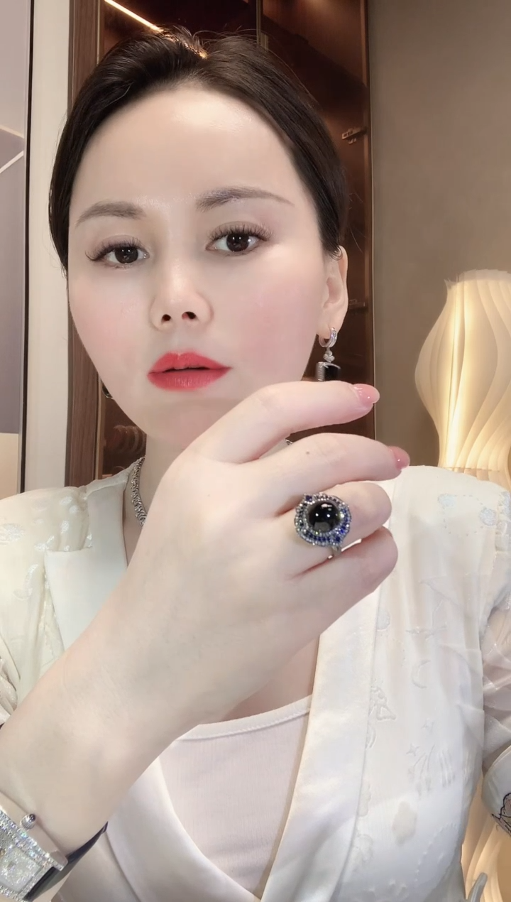 翡翠戒指18K金镶嵌A104 翡翠