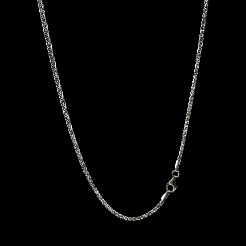 链子925银 《2m肖邦麦穗链》纯银百搭简约个性时尚素款项链男女亮色