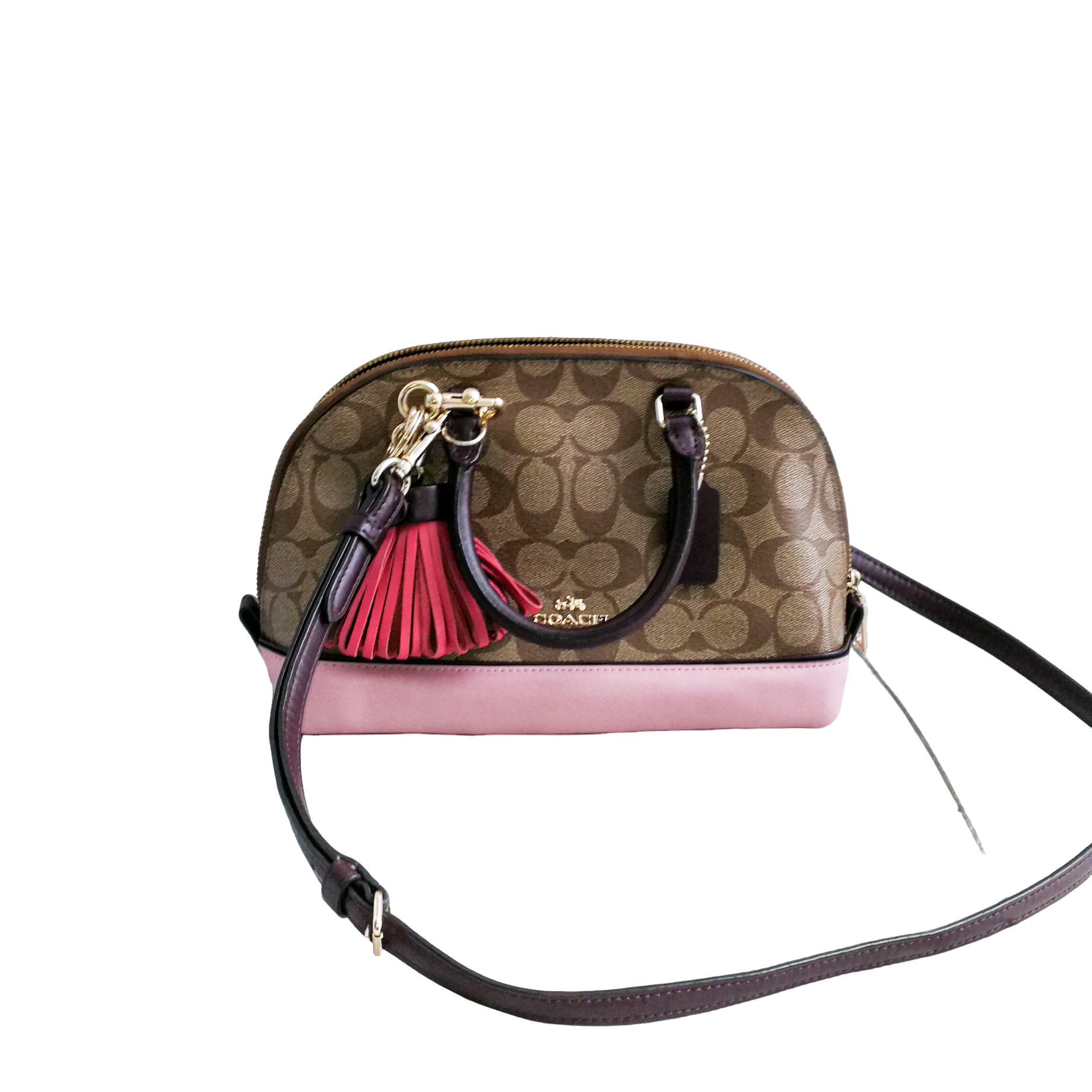 95新 COACH/蔻驰 coach 粉底贝壳包  050915