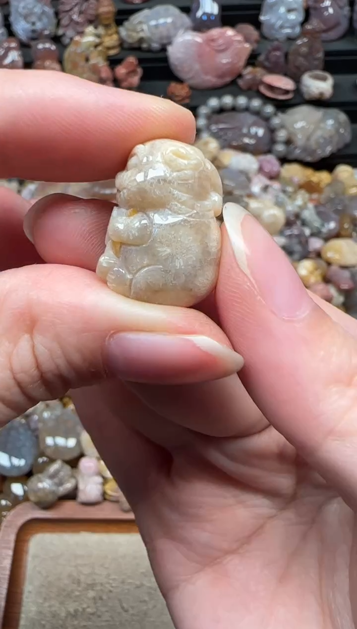 颈饰未镶嵌硅化珊瑚（珊瑚玉）813