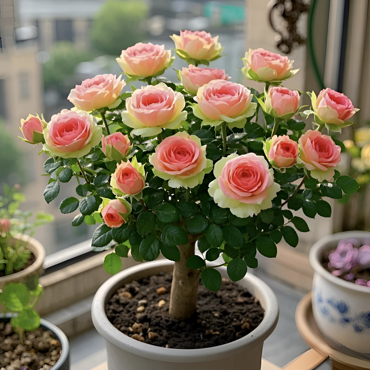 浓香型香水玫瑰盆栽花卉绿植老根耐寒庭院阳台四季开花玫瑰盆栽