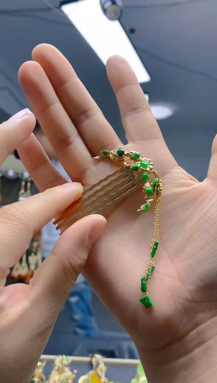 【闪购商品】翡翠耳饰合金202翡翠发簪