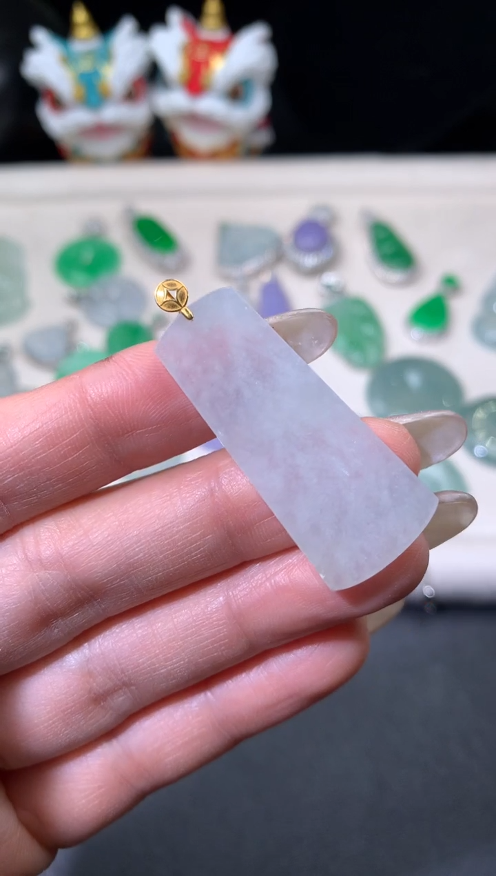 吊坠(不含链)18K金镶嵌翡翠翡翠