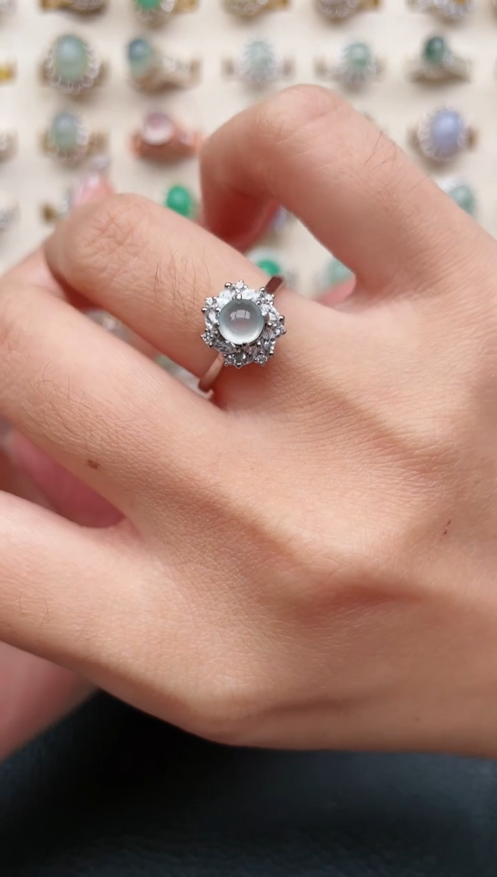 【闪购商品】翡翠戒指银S925镶嵌1111