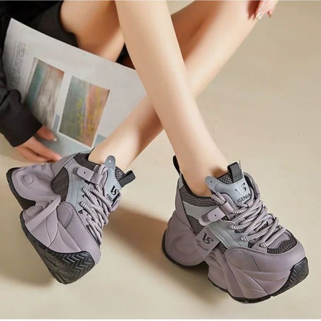 【双网四季款】老爹鞋女ins潮2025秋季新款松糕厚底小个子女鞋